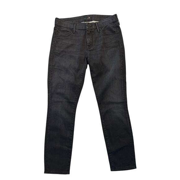 Mother The Looker Crop Ankle Skinny Jeans Size 27 Lies & Shadows Black Gray - Picture 2 of 12